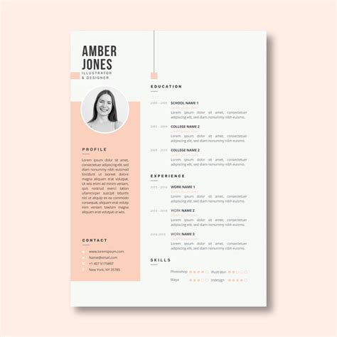 Ejemplo de curriculum vitae vigente en la reoública del paraguay. Modelo minimalista de curriculum vitae rosa pastel | Vetor Grátis