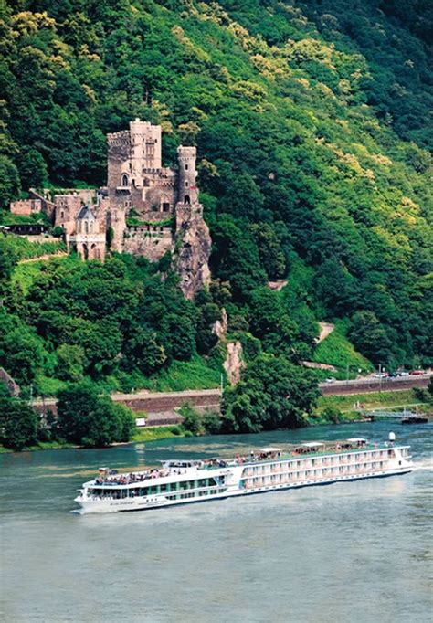Cruise Passing By The Rheinstein Castle Standing 300 Feet Above The