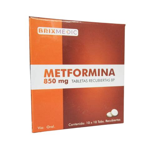Metformina 850 Mg Tabletas Recubiertas Bp Brix Medic Productos Farmacéuticos