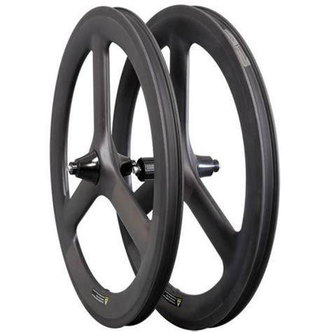 Carbon Tri Spoke Wheels 20 Inch 406 Folding Ride Rim Brake Carbon