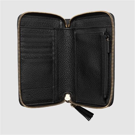 Gucci Soho Leather Zip Around Wallet In Black Lyst