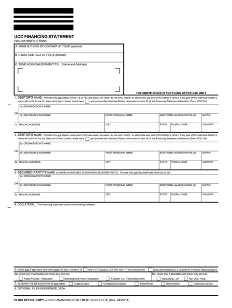 Ucc 1 2011 2024 Form Fill Out And Sign Printable Pdf Template