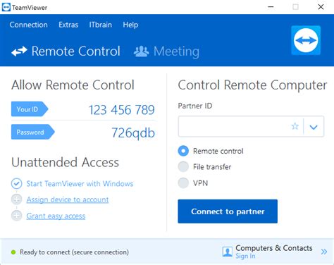Remote access to other computers in an easy way. Capture d'écran TeamViewer Contrôle à distance | Écran