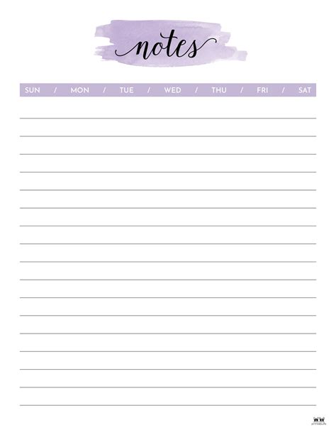 Note Pages And Templates 30 Free Printables Printabulls