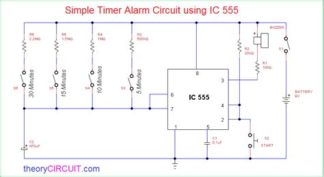 Simple Timer Alarm Circuit Using Ic 555