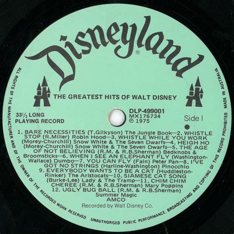 Film Music Site The Greatest Hits Of Walt Disney Soundtrack Various