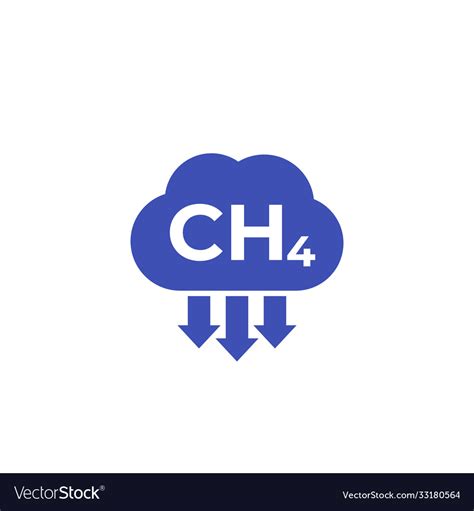 Methane Emissions Ch4 Icon On White Royalty Free Vector