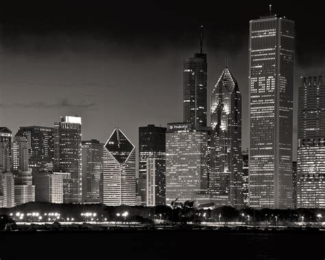 Chicago Skyline In Black And White Photograph By Betty Eich