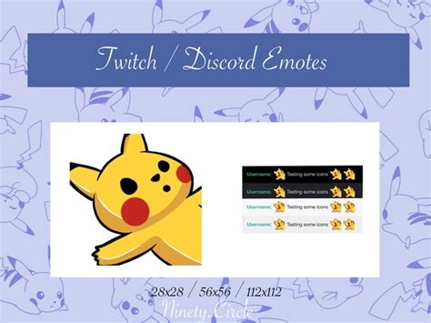 Pikachu Emotes Dizzy Pokemon Twitchdiscord Etsy