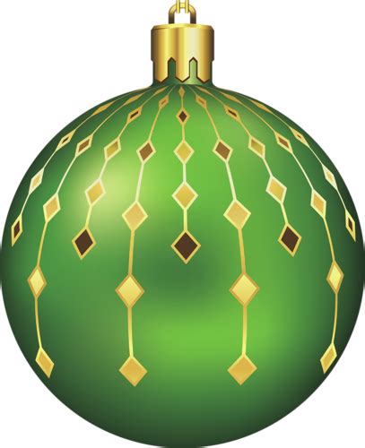 Large Transparent Green Christmas Ball Clipart Gold Christmas