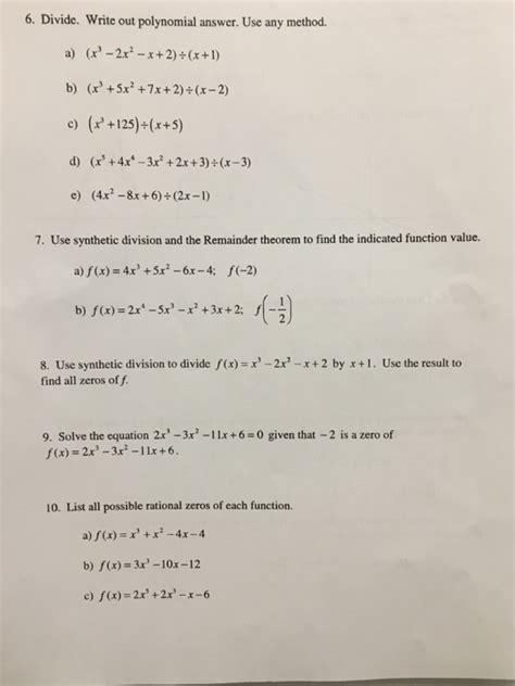 Solved 1 Determine If The Following Are Polynomial