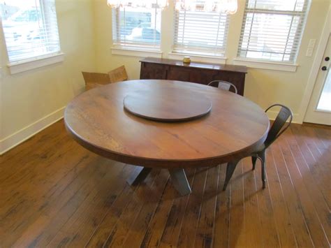 Buy Hand Crafted White Oak 72 Round Dining Table With Lazy Susan Made