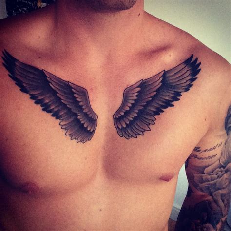 Chest Piece Wings Tattoo Wing Tattoo Chest Piece Triangle Tattoo Wings Black And White