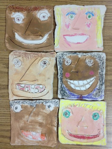 Clay Self Portraits For First Grade K 6 Artk 6 Art