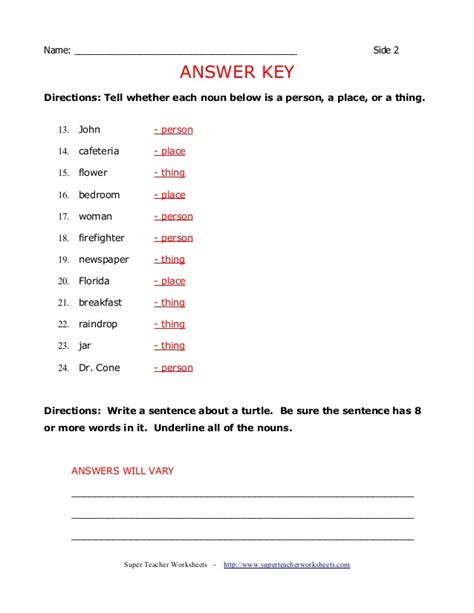 A worksheet to practise short answers. Nouns1