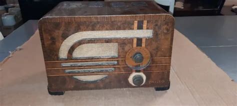 S Philco Table Top Radio Art Deco Model Sided Parts Or