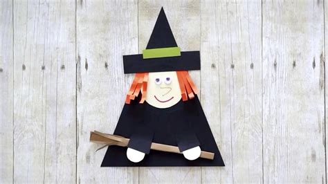 How To Make A Simple Witch Paper Craft For Kids Youtube