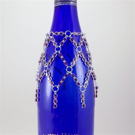 Items Similar To Wine Bottle Necklace Beaded Lace Decor Dark