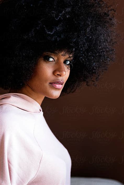 Portrait Of Beautiful Afro Woman By Stocksy Contributor Santi Nuñez Stocksy