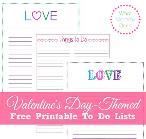 Well, she actually made a naughty and nice list printable to help the big guy out. Free Printable Valentine's Day To Do Lists