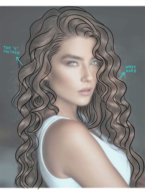 How To Draw Curly And Wavy Hair Using Procreate How To Draw Hair