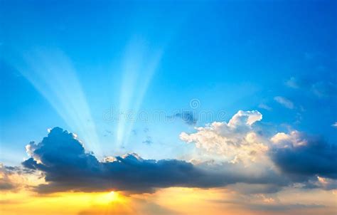 Sunset Sky With Clouds In Twilight Time Stock Image Image Of Blue
