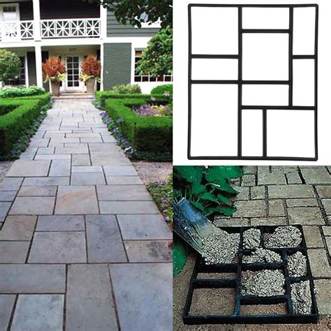 Pack Of 2 Plastic Garden Mould Patio Floor Tile Concrete Driveway