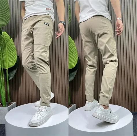 Mens High Stretch Multi Pocket Skinny Cargo Pants