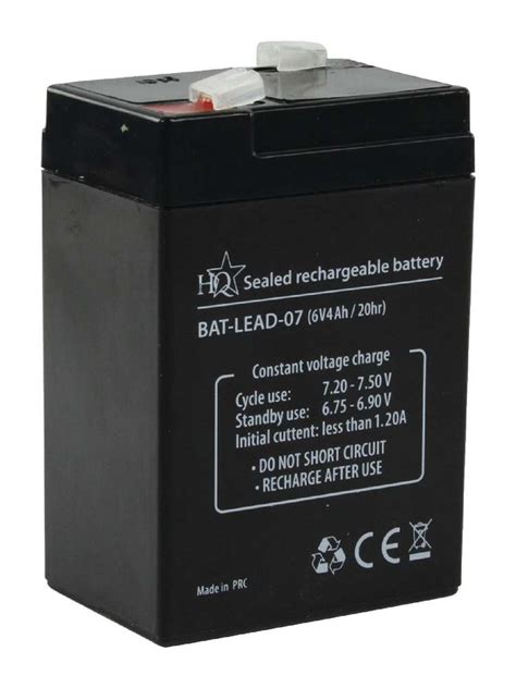Batterie Au Plomb Acide 6v 4ah Hq Aervi Boutique