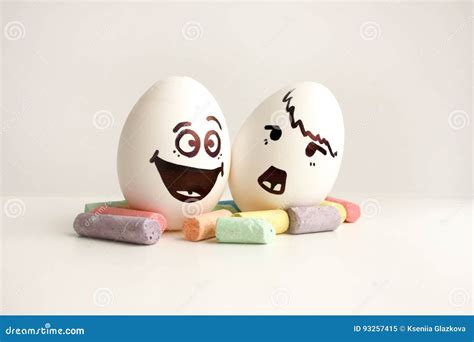 Eggs With Painted Faces Photo For Your Design Stock Image Image Of