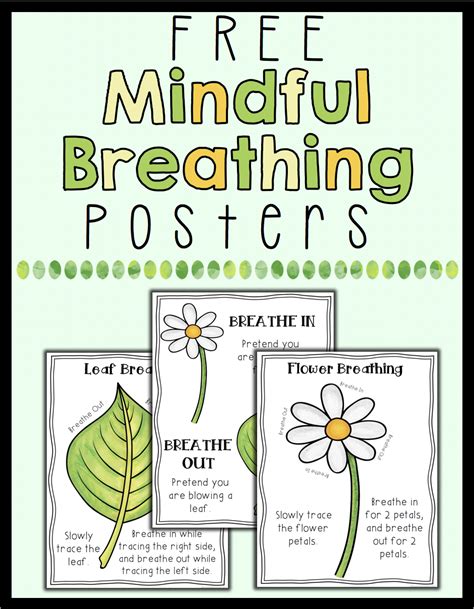 Free Posters To Help Students Learn Deep Breathing These 3 Posters Are