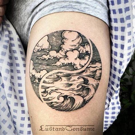 A Very Artsy Depiction Of The Yin Yang Tattoo It Shows The Sky And The