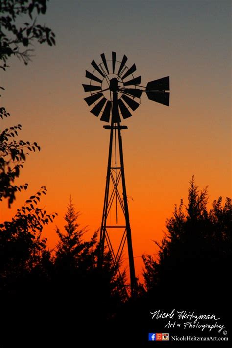 T For Dad Windmill Sunset Photography Farm Scenery Country Decor