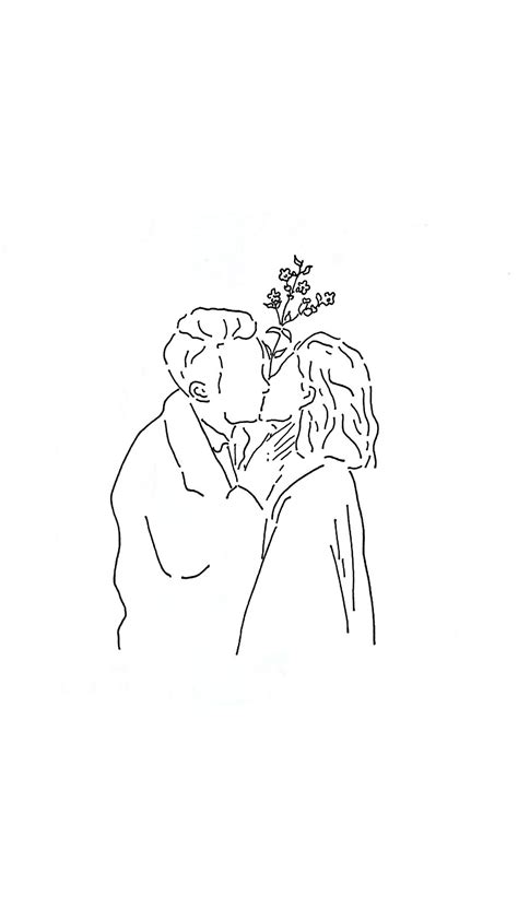 This print with a design featuring two people kissing is illustrated with sleek lines, and fits right in in the minimalist home. Pinterest: Sally4978 | Line art drawings, Ilustration art ...