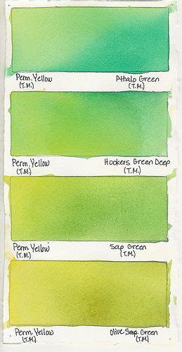 Permanent Yellow A Color Color Mixing Chart Watercolor Palette