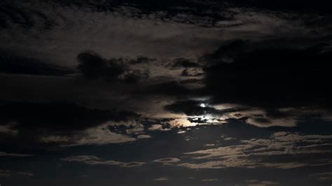 Wallpaper Sky Clouds Night Moon Dark Night Sky Hd