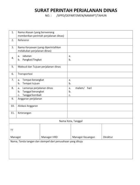 Surat Perjalanan Dinas Contoh Lengkap Doc Excel Pdf Serbabisnis Images