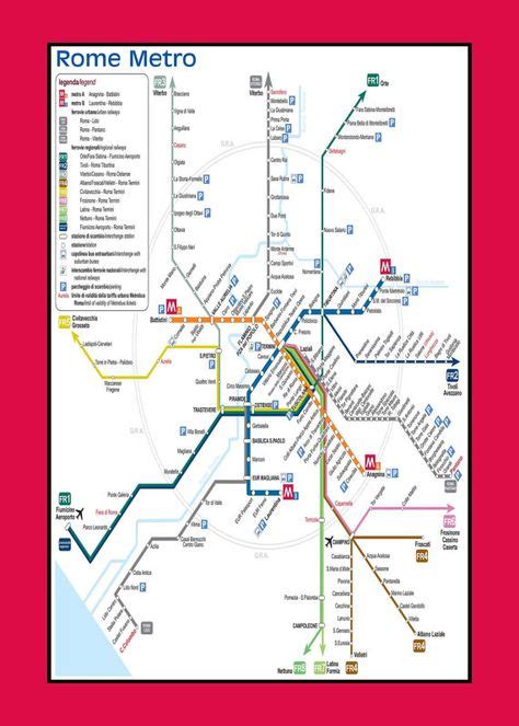 Rome Metro Tube Subway Map 11x17 By Davidsphotography On Etsy 1495