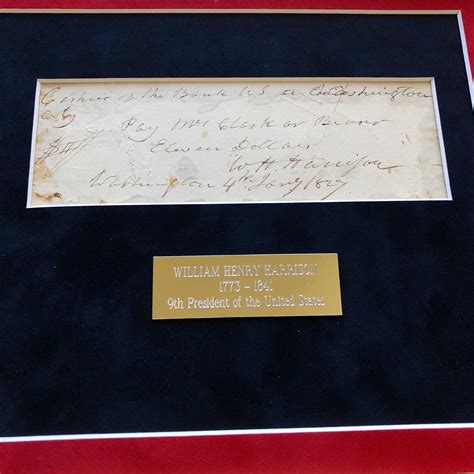 William Henry Harrison Authentic Handwritten Autograph Check Signed