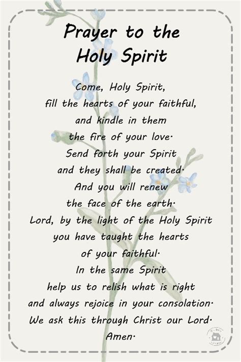 Prayer To The Holy Spirit Prayers For First Communion