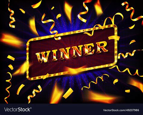 Winner Retro Big Win Congratulation Banner Vector Image
