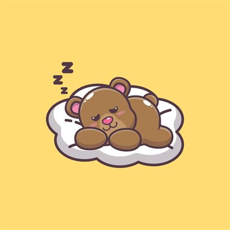 Premium Vector Cute Bear Sleep Cartoon Vector Illustration