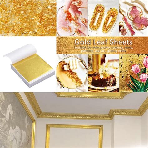 100 Gold Leaf Sheets Gold Leaf Foils K Gold Foil Etsy