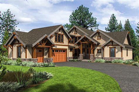 Mountain Craftsman Home Plan With 2 Upstairs Bedrooms
