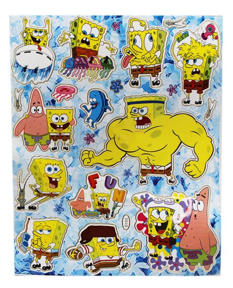 Spongebob Squarepants Buff Sponge Assorted Sticker Sheet 13 Stickers