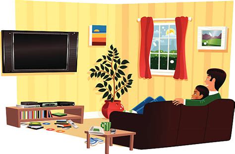 Living Room With Tv Clipart Jpeg