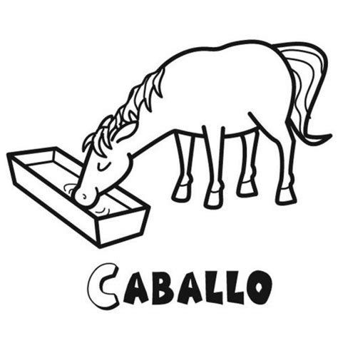 Dibujo infantil para colorear de un caballo - Dibujos para colorear de