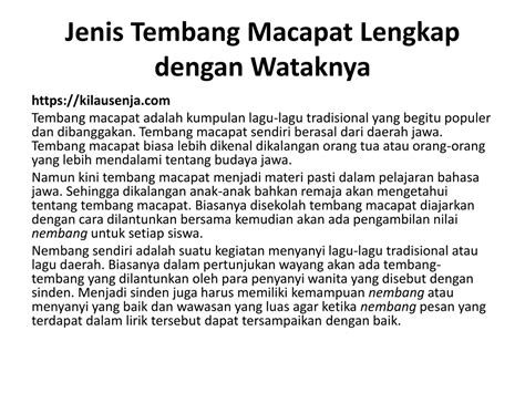 PPT - Belajar Tembang Macapat dengan Wataknya PowerPoint Presentation