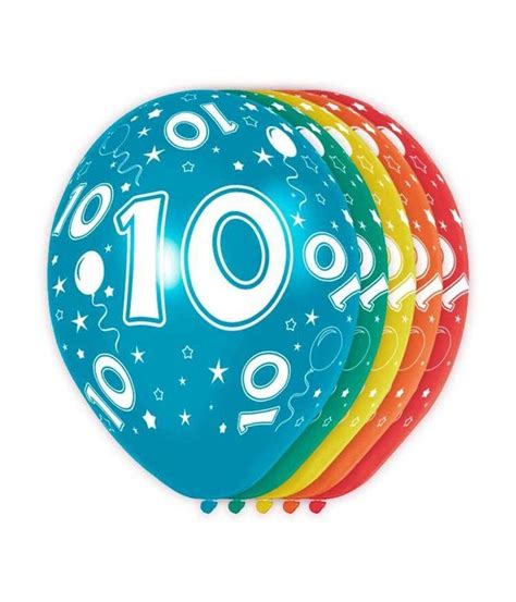 10 Jaar Verjaardag Ballonnen 5 Stuks Feestbazaarnl