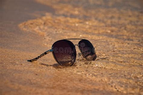 Sunglass On The Beach With Sand Background Stock Photo Image Of